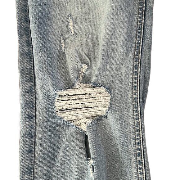 Orginal Use Men's 30x32 Slim Tapered Light Wash Distressed Blue Jeans - Picture 4 of 6